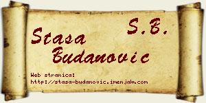 Staša Budanović vizit kartica